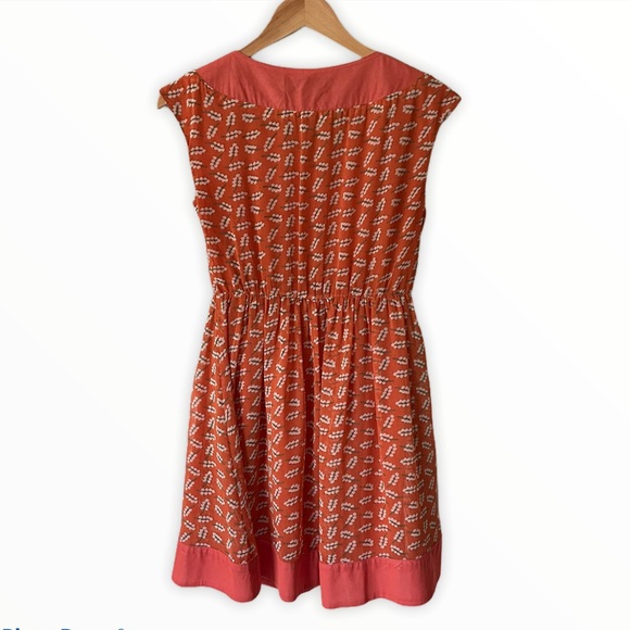 Angel Eye Los Angeles - Sleeveless Dress - Zip Front - Orange Floral - Knee - Picture 5 of 6